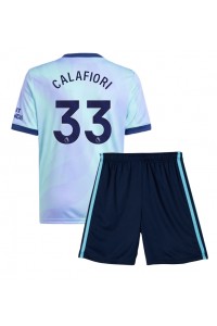 Arsenal Riccardo Calafiori #33 Babytruitje 3e tenue Kind 2024-25 Korte Mouw (+ Korte broeken)